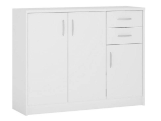 Moderná viacúčelová komoda 3D 2S, biela