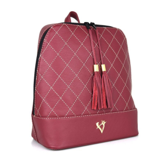 Luxusný dámsky kožený ruksak z prírodnej kože v bordovej farbe