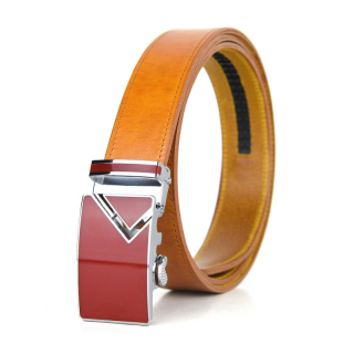 Kožený opasok s automatickou prackou RED TOP Koňaková