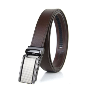 Kožený opasok s automatickou prackou SPORT Tmavo hnedá