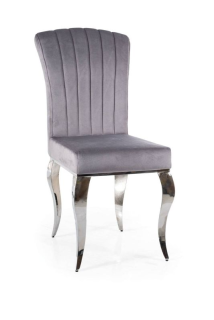 Moderné elegantné kreslo, chróm/sivá