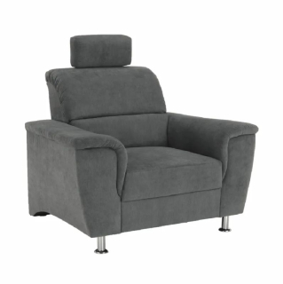 Moderné kreslo v sivej látke