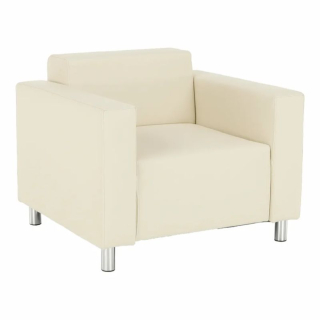 Moderné kreslo v béžovej ekokoži