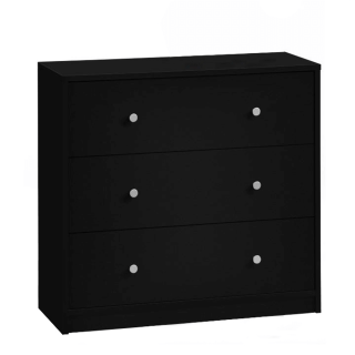 Komoda 3 zásuvková, čierna
