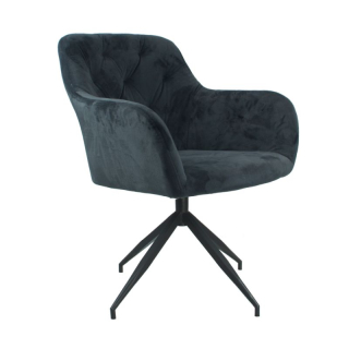 Moderná a pohodlná otočná stolička, tmavosivá Velvet látka