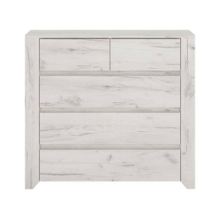 Komoda s piatimi zásuvkami dub white craft