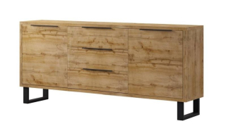 Komoda HEL. 25, čierna-dub wotan