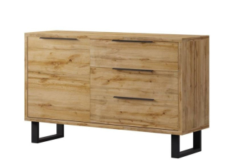 Komoda HEL. 47, čierna-dub wotan