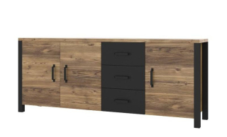 Komoda HEL. 47, appenzeller fichte-čierna