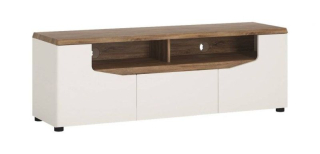 Televízny stolík TOLF01, biela alpská-dub stirling