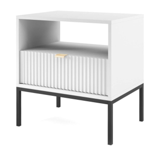 Nočný stolík na nožičkách, biela-čierna