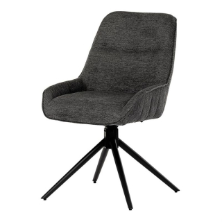 Jedálenská stolička tmavo šedá látka s otočným mechanizmom