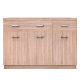 Trojdverová komoda, 2 zásuvky, dub sonoma