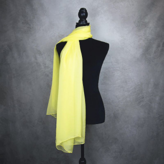 Hodvábny šál ŽLTÝ 180 x 110cm