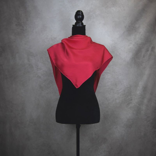 Hodvábna šatka RUŽOVO-ČERVENÁ 90 x 90cm