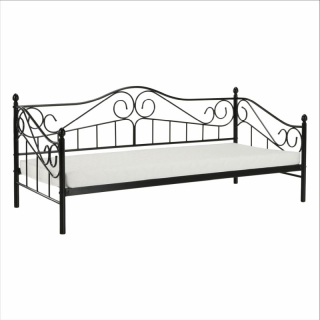 Kovová posteľ čierna, 90x200