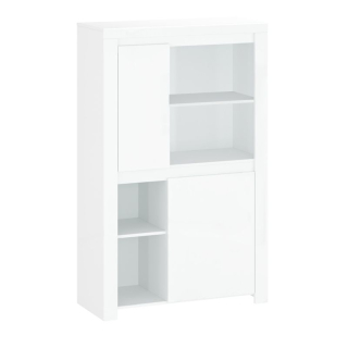 Regál 2D v bielom lesku