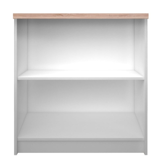 Regál 80, nízky, otvorený, biela-dub sonoma