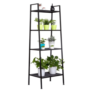4-policový kovový regál čierny