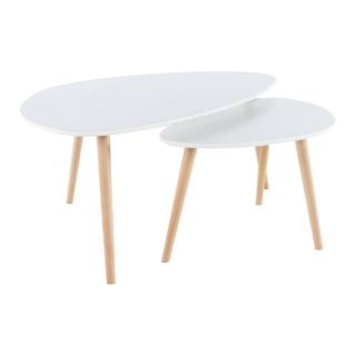 Set dvoch stolíkov v bielej farbe-nožičky buk