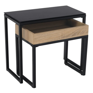 Set dvoch stolíkov, dub-čierna