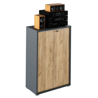 Moderná skrinka, grafit-dub artisan