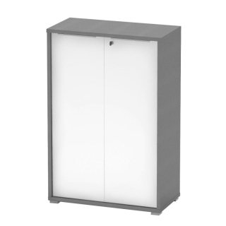 Moderná skrinka, grafit-biela