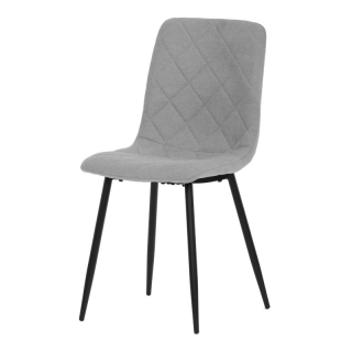 Moderná, štýlová a pohodlná stolička v striebornej látke