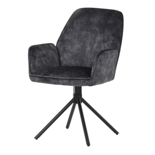 Stolička jedálenská a konferenčná, čierna látka v dekore žíhaného zamatu