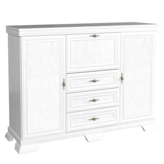 Komoda dvojdverová s výklopnou barovou skrinkou, sosna andersen