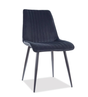 Perfektná stolička jedálenská, čierny mat-čierna