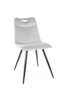 Štýlová stolička do jedálne, čierny mat-jasná sivá