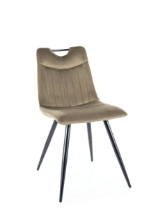 Štýlová stolička do jedálne, čierny mat-olivka
