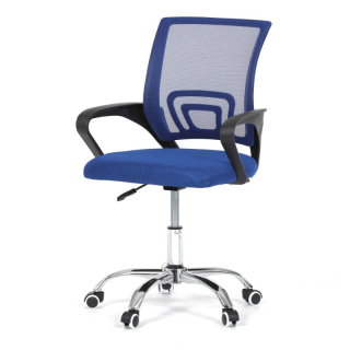 Kancelárska stolička, poťah modrá látka a sieťovina MESH
