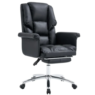 Kancelárske kreslo s podnožou, ekokoža čierna