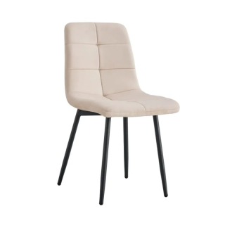 Stolička s nohami z kovu, béžová Velvet látka