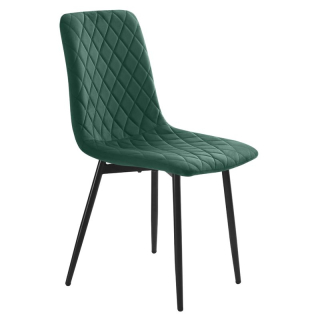 Stolička s nohami z kovu, smaragdová Velvet látka