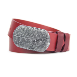 Kožený opasok BLACK WOOD - Bordová