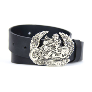 Kožený opasok HELL ON WHEELS - Čierna