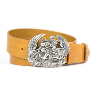 Kožený opasok HELL ON WHEELS - Koňaková