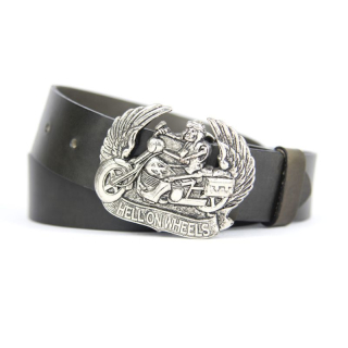 Kožený opasok HELL ON WHEELS - Olivová
