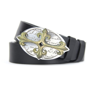 Kožený opasok KNIGHT - Čierna