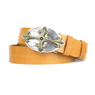 Kožený opasok KNIGHT - Koňaková