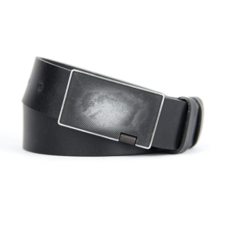 Kožený opasok PATCH - Čierna