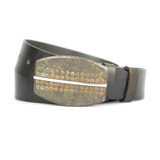 Kožený opasok RUSTY - Olivová