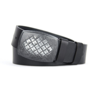 Kožený opasok SHIELD - Čierna