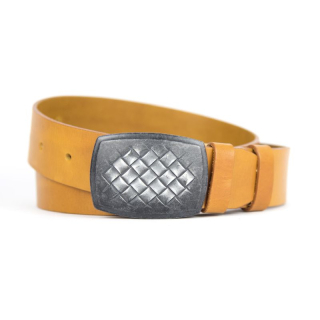 Kožený opasok SHIELD - Koňaková