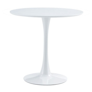 Jedálenský stôl s moderným dizajnom, biela matná, priemer 80 cm